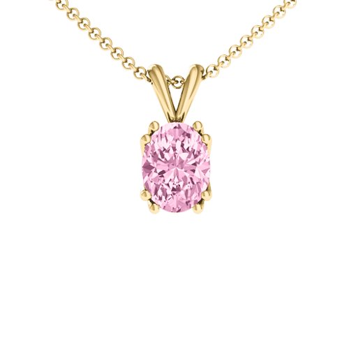 Larissa Solitaire Pendant – 10K Yellow Gold with Fancy Pink Premium Zirconia