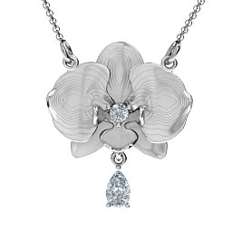 Orchid and Pear Drop Pendant