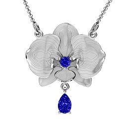 Orchid and Pear Drop Pendant