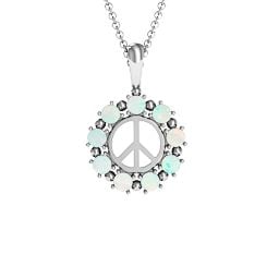 Peace Sign with Stones Pendant