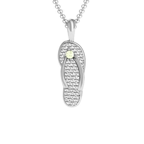 Flip Flop Pendant – Sterling Silver with Peridot