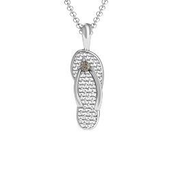 Flip Flop Pendant in 925 Sterling Silver with Smokey Quartz