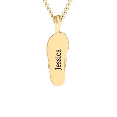 Flip Flop Pendant – 10K Yellow Gold with Blue Topaz