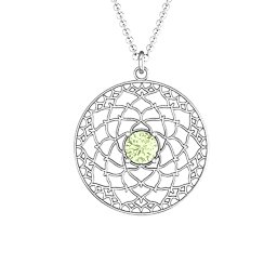 Crown Chakra Pendant in 925 Sterling Silver with Peridot