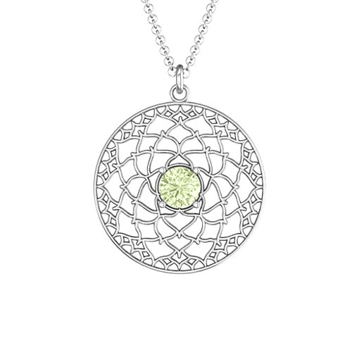 Crown Chakra Pendant – Sterling Silver with Peridot