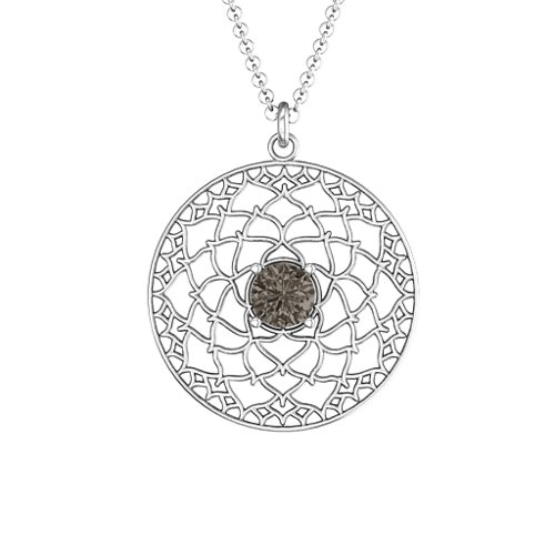 Crown Chakra Pendant – Sterling Silver with Smokey Quartz