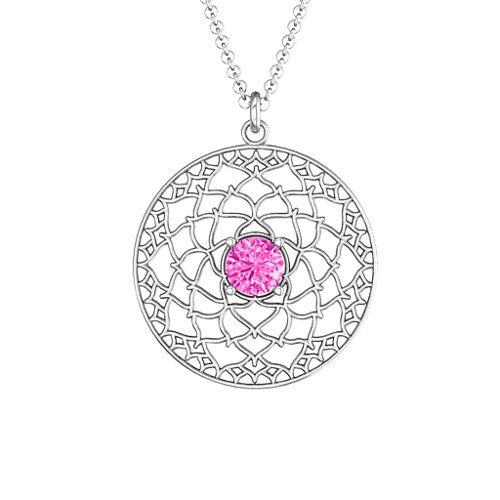 Crown Chakra Pendant – Sterling Silver with Pink Tourmaline