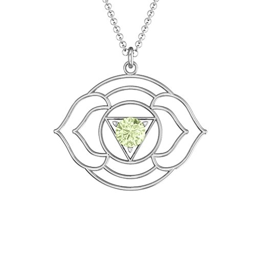 Third Eye Chakra Pendant – Sterling Silver with Peridot
