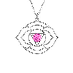 Third Eye Chakra Pendant in 925 Sterling Silver with Pink Tourmaline
