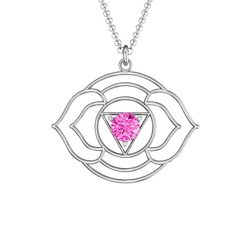 Third Eye Chakra Pendant – Sterling Silver with Pink Tourmaline
