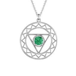 Throat Chakra Pendant in 925 Sterling Silver with Emerald