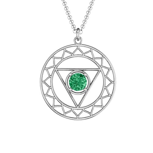 Throat Chakra Pendant – Sterling Silver with Emerald