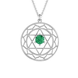 Heart Chakra Pendant in 925 Sterling Silver with Emerald