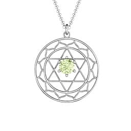 Heart Chakra Pendant in 925 Sterling Silver with Peridot