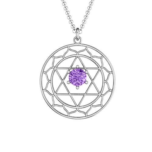 Heart Chakra Pendant – Sterling Silver with Amethyst