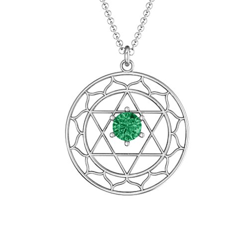 Heart Chakra Pendant – Sterling Silver with Emerald