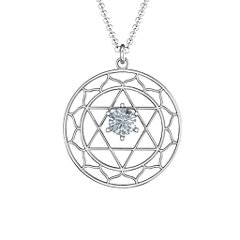 Heart Chakra Pendant – Sterling Silver with Garnet
