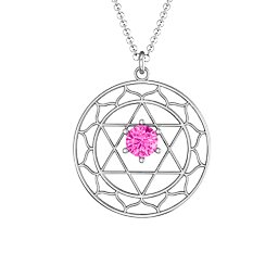 Heart Chakra Pendant in 925 Sterling Silver with Pink Tourmaline