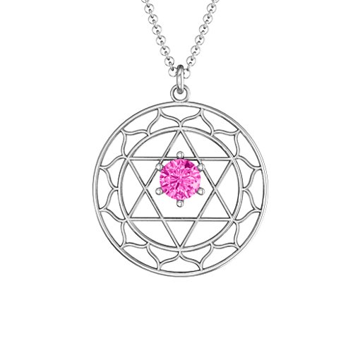 Heart Chakra Pendant – Sterling Silver with Pink Tourmaline