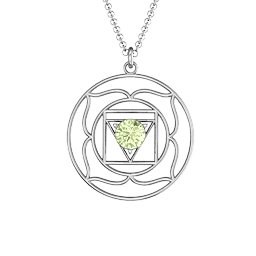 Root Chakra Pendant in 925 Sterling Silver with Peridot