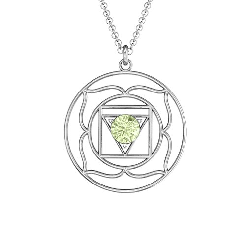 Root Chakra Pendant – Sterling Silver with Peridot