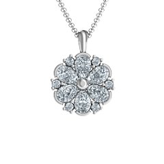 Daisy Cluster Pendant – Sterling Silver with Cubic Zirconia