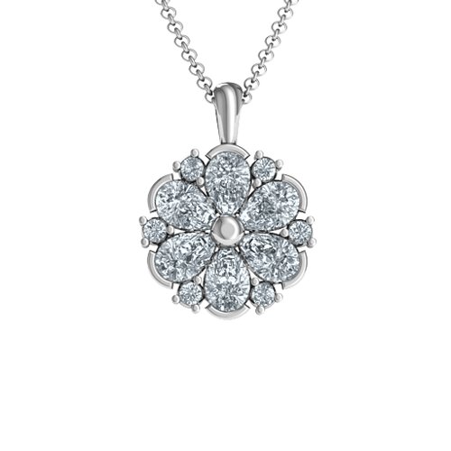Daisy Cluster Pendant – Sterling Silver with Cubic Zirconia