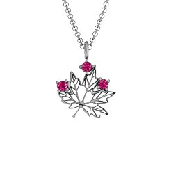 Maple Leaf with Stone Pendant