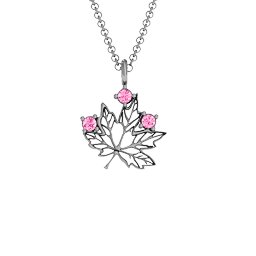 Maple Leaf with Stone Pendant