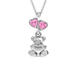 Teddy Bear with Stones Pendant