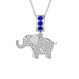 Filigree Elephant with Stones Pendant
