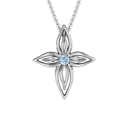Floral Design with Center Stone Pendant