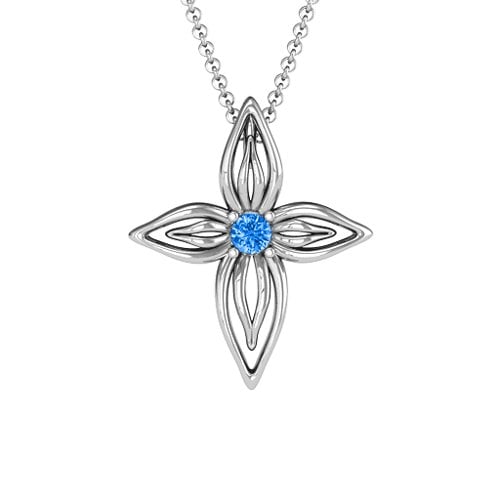Floral Design with Center Stone Pendant