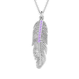 Feather with Accent Stones Pendant