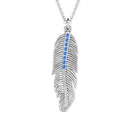Feather with Accent Stones Pendant