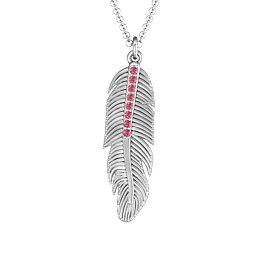 Feather with Accent Stones Pendant