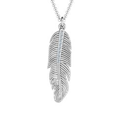 Feather with Accent Stones Pendant – 10K Rose Gold with White Premium Zirconia