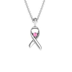 Awareness Ribbon Pendant – 10K Rose Gold with Pink Tourmaline