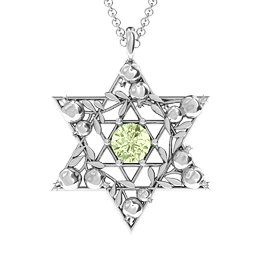 Pomegranate Branch Star of David Pendant in 925 Sterling Silver with Peridot