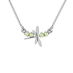 Dragonfly Pendant in 925 Sterling Silver with Peridot