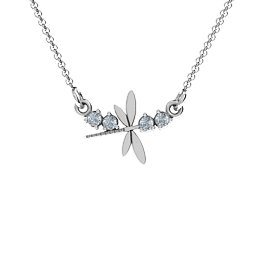 Dragonfly Pendant in 925 Sterling Silver with Diamond