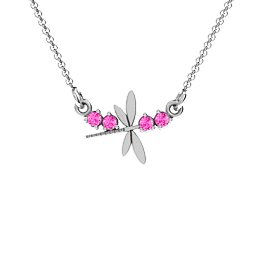 Dragonfly Pendant in 925 Sterling Silver with Pink Tourmaline