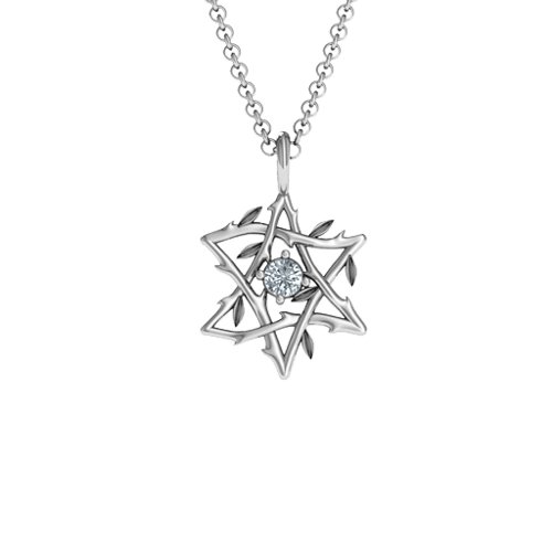 Olive Branch Star of David Pendant – Sterling Silver with Cubic Zirconia