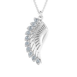 Wing Pendant with Stones in 925 Sterling Silver with Cubic Zirconia