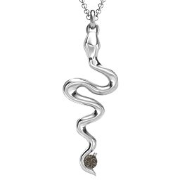 Snake Pendant in 925 Sterling Silver with Smokey Quartz