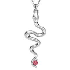 Snake Pendant – 10K Yellow Gold with Ruby