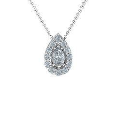 Pear Shape Halo Slide Pendant