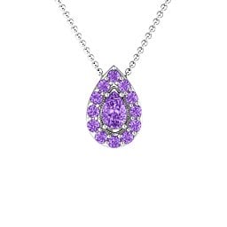 Pear Shape Halo Slide Pendant