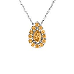 Pear Shape Halo Slide Pendant