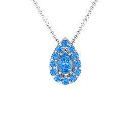 Pear Shape Halo Slide Pendant